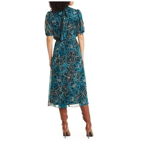 JULIA JORDAN - Beautiful Floral midi dress in teal - Picture 2 of 11